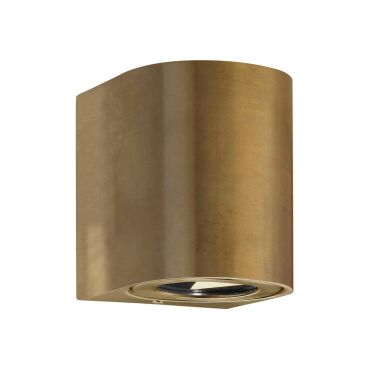 Nordlux Canto 2 - applique murale extérieure - 8,7 x 10,4 cm - 2 x 6W LED inclus - IP44 - laiton