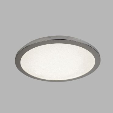 Searchlight Flush - plafonnier - Ø 30 x 2,5 cm - 18W LED inclus - IP44 - chrome