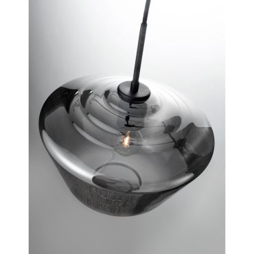 Nova Luce Veiro - lampe suspendue - Ø 30 x 120 cm - noir et chrome