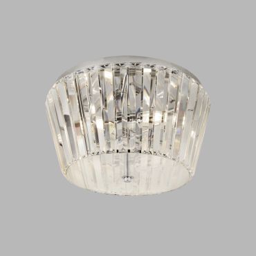 Searchlight Tiara - plafonnier - Ø 40 x 23 cm - chromé et transparent