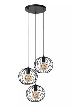 Lucide Danza - lampe suspendue - Ø 50 cm x 165 cm - noir