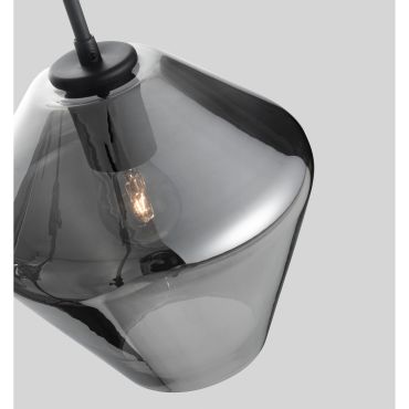 Nova Luce Veiro - lampe suspendue - Ø 23 x 120 cm - noir et chrome