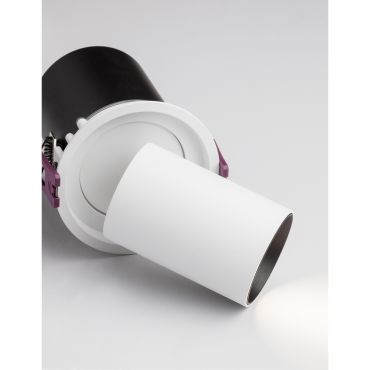 Nova Luce Pin - spot en saillie 1L - Ø 8,4 x 18,6 cm - 12W LED inclus - IP32 - blanc et noir