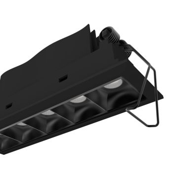 Nova Luce Swan - spot à encastrer - 150 x 45 mm, 142 x 40 mm taille d'encastrement - 5 x 2W LED inclus - IP32 - noir