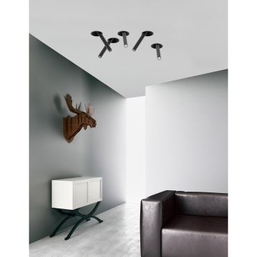 Nova Luce Zetan - spot encastré - Ø 92 mm, dimension d'encastrement Ø 82 mm - LED 5W incluse - noir