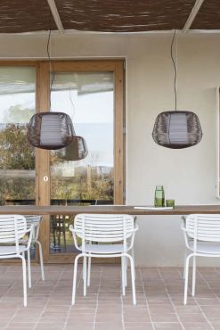 Faro Nara - lampe suspendue - Ø 46 x 35,4 cm - IP65 - brun rouillé