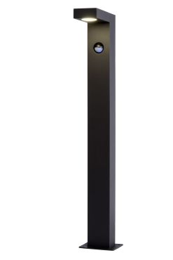 Lucide Texas - lampe de jardin avec détecteur de mouvement - 6 x 15 x 60 cm - 6W LED inclus - IP54 - anthracite