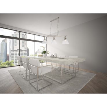 Searchlight Pyramid - lampe suspendue - 95 x 23 x 87 cm - argent satiné