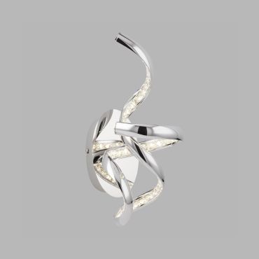 Searchlight Twirls - applique murale - 17 x 38 cm - 12W LED inc. - chrome