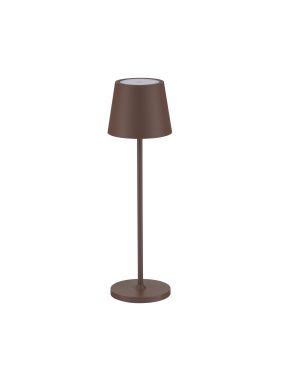 Nova Luce Seina - lampe de table rechargeable - Ø 11,4 x 39,5 cm - 2W dimmable LED inclus - IP54 - corten