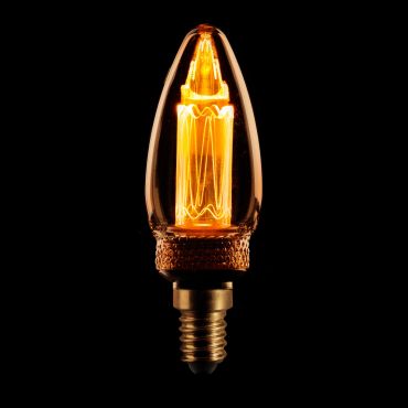 ETH LED Bougie à filament - E14 - 2,3W dimmable - 1800K - or