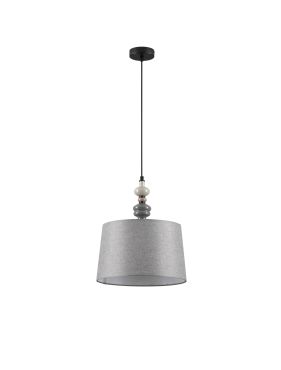 Nova Luce Damo - lampe suspendue - Ø 34 x 150 cm - noir mat, gris et brun