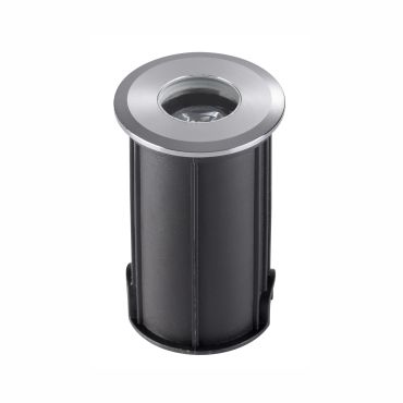 Nova Luce Bang - spot au sol pour l'extérieur - Ø 42 mm, 37 mm encastrable - 1W LED inclus - IP67 - nickel satiné