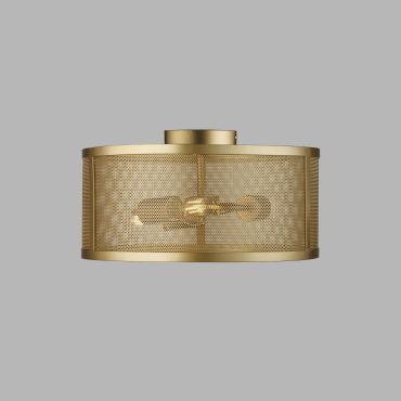 Searchlight Fishnet - plafonnier - Ø 45 x 21 cm - or mat
