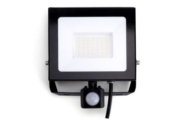 Integral LED Compact Slim -  projecteur avec détecteur - 19,8 x 16,7 x 7,9 cm - 50W LED incl. - IP65 - noir - blanc chaud (3000K)