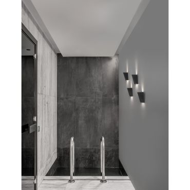 Nova Luce Miley - applique murale - 7,4 x 7,4 x 13,6 cm - 6W LED inclus - IP54 - noir sable