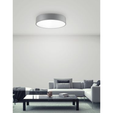 Nova Luce Roda - plafonnier - Ø 40 x 10 cm - 30W LED inclus - gris - couleur de lumière blanc chaud