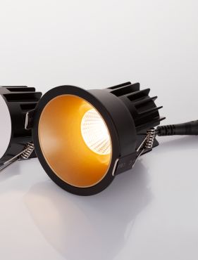 Nova Luce Luela - spot encastré - Ø 85 mm - taille d'encastrement 75 mm - 13W LED inclus - noir et or - 2700K