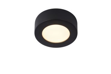 Lucide Brice-Led - plafonnier - Ø 11,7 x 3,9 cm - 8W LED dimmable inclus - IP44 - noir