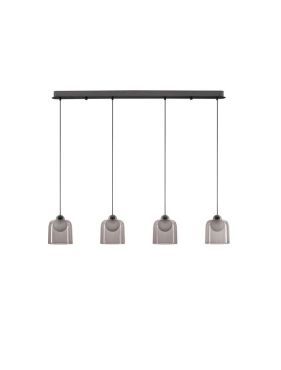 Nova Luce Dione - lampe suspendue - Ø 14 x 100 x 200 cm - 20W LED inclus - noir sablé