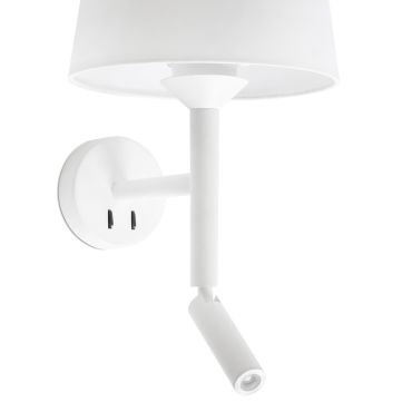 Faro Savoy - applique murale avec interrupteur - 23 x 26,5 x 49,9 cm - 3W LED inclus - blanc mat