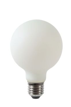 Lucide Ampoule à filament LED - Ø 8 cm - E27 - 5W dimmable - 2700K - opale