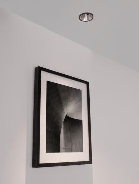 Nova Luce Homer - spot à encastrer - Ø 85 mm - taille d'encastrement 75 mm - 10W LED inclus - 24° faisceau - noir avec aluminium