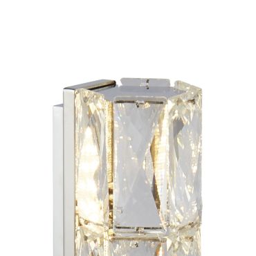 Searchlight Remy - lampe à poser - Ø 15 x 40 cm - 12W LED dimmable inclus - chrome et transparent
