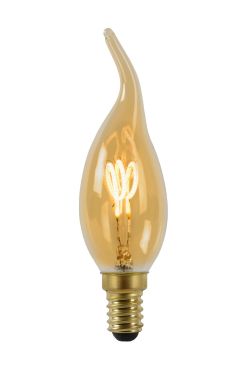 Lampe bougie à filament LED - Ø 3,5 x 11,5 cm - E14 - 3W dimmable - 2200K - ambre