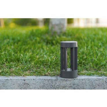 Nova Luce Devora - lampe de jardin - Ø 11 x 22 cm - 8W LED inclus - IP54 - gris foncé