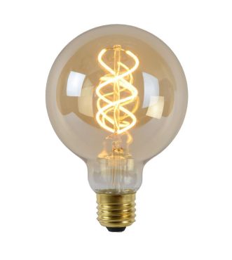 Lucide Ampoule à filament LED - Ø 9,5 x 13,8 cm - E27 - 4,9W dimmable - 2200K - ambre