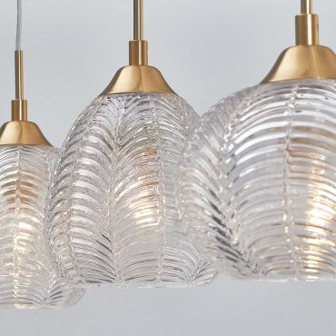 Nova Luce Vario - lampe suspendue - 76 x 18 x 120 cm - or satiné et transparent