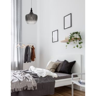 Nova Luce Loni - lampe suspendue - Ø 24 x 120 cm - gris fumé