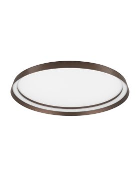 Nova Luce Ormi - plafonnier - Ø 60 x 7 cm - 48W dimmable LED inclus - brun café brossé