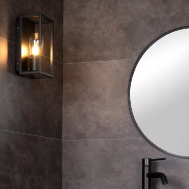 Lucide Carlyn - applique murale - 12,6 x 12,5 x 25 cm - IP54 - noir