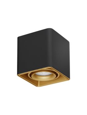 Nova Luce Nami - spot en saillie - 11 x 11 x 10 cm - noir et or