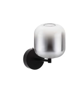 Nova Luce Aelia - applique murale - Ø 14 x 22 cm - 3W LED inclus - noir mat et gris fumé