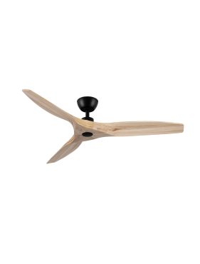 Nova Luce Ninemia - ventilateur de plafond avec télécommande - Ø 132 cm - noir et bois naturel