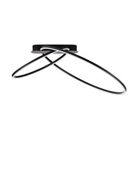 Nova Luce Kiklos - plafonnier - Ø 72 x 30 cm - 42W dimmable LED inclus - noir sablé