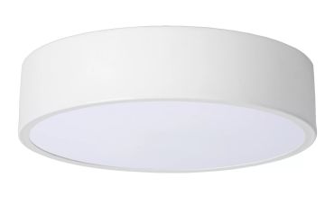 Lucide Unar - plafonnier - Ø 20 x 5 cm - 12W LED dimmable inclus - 3 niveaux de dimmer - blanc