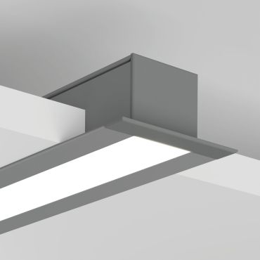 KLUS Larko - profilé LED encastré - 4,62 x 2,45 cm - argent anodisé