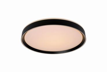 Lucide Nuria - plafonnier - Ø 30 x 7,5 cm - 18W LED inclus - 3 niveaux de gradation - noir