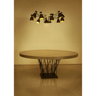 Faro Retro - lampe suspendue - Ø 132 x 45 cm - noir et cuivre