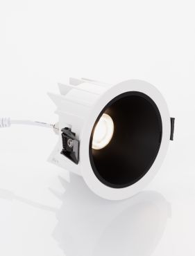 Nova Luce Brady - spot à encastrer - Ø 14 x 9 cm - Ø 130 mm encastré - 20W LED inclus - IP67- blanc avec noir