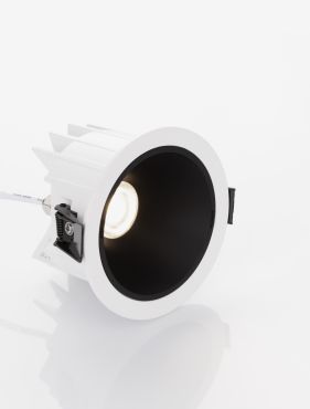 Nova Luce Brady - spot encastré - Ø 10 x 7,5 cm - Ø 90 mm encastré - 10W LED inclus - IP67- blanc avec noir