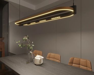 Maxlight Singapour - lampe suspendue - 123 x 30 x 190 cm - 80W LED inclus - noir et café