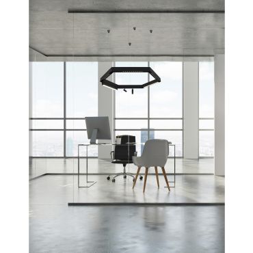 Nova Luce Buxton 03 - pièce alvéolaire pour profilé magnétique en saillie/en suspension - 47,4 x 6,2 x 7,5 cm - noir