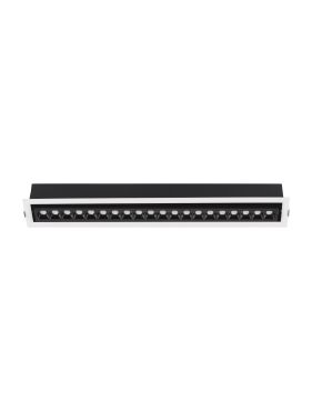 Nova Luce Cantia - spot à encastrer - 59,4 x 8,2 cm - 576 x 72 mm taille d'encastrement - 30W LED inclus - noir - blanc chaud
