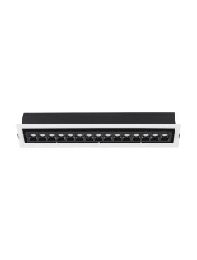 Nova Luce Cantia - spot à encastrer - 46 x 8,2 cm - 443 x 72 mm taille d'encastrement - 22,5W LED inclus - noir - blanc chaud