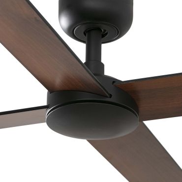 Faro Rudder L 4 - ventilateur de plafond - Ø 132 cm - noir mat et noyer foncé